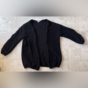 Garage Crocheted Heavy Weight Black Cardigan Size XS Like New